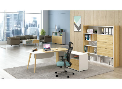 Eckschreibtisch Kabelkanal Home Office Tisch groß Tische Chef Schreibtisch  Stūra rakstāmgalds Kabeļu kanāls Mājas biroja galds liels Galdiņi Šefpavadaris rakstāmgalds