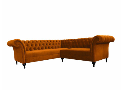Chesterfield stūra dīvāns dizainera dīvāns samta ādas dīvāns