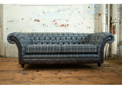 Chesterfield dīvāns ar trim sēdvietām, polsterēts, dizaina dīvāns, dīvāni, komplekts, pelēka krāsā