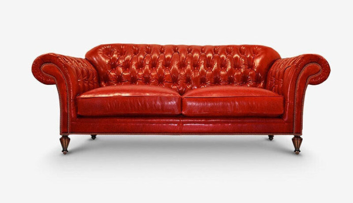 Klasiskais Chesterfield dīvāngarnitūras komplekts komplekta dīvāns polsterēts ar ādu