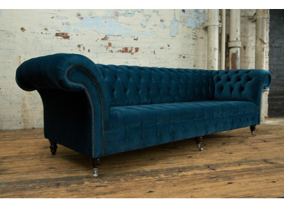 Dizaina Chesterfield divpadsmit vietu auduma dīvāns ar pārklājumu, dīvāni 265 cm