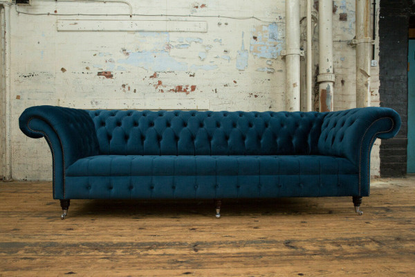 Dizaina Chesterfield divpadsmit vietu auduma dīvāns ar pārklājumu, dīvāni 265 cm