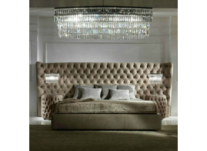 Gulta Pildspalvī Luxus Dvīņu gultas guļamistabā Tekstils Chesterfield King Size