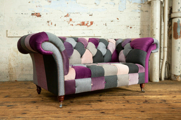 Chesterfield divvietīgs dīvāns audums dīvāns apdare dizains daudzkrāsains dīvāns
