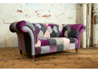 Chesterfield divvietīgs dīvāns audums dīvāns apdare dizains daudzkrāsains dīvāns
