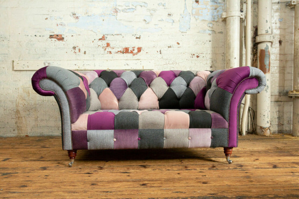 Chesterfield divvietīgs dīvāns audums dīvāns apdare dizains daudzkrāsains dīvāns