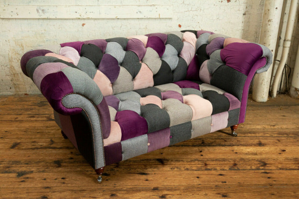 Chesterfield divvietīgs dīvāns audums dīvāns apdare dizains daudzkrāsains dīvāns