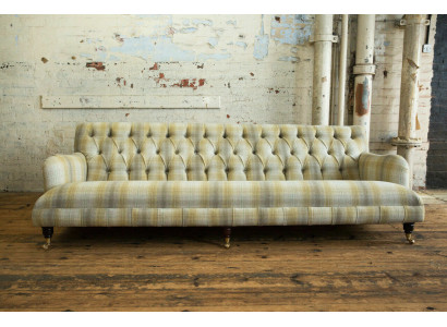 Chesterfield polstermēbeles Ar tekstila dizainu, 4-vietīga mīkstā sofa, luksusa dizaina dīvāns