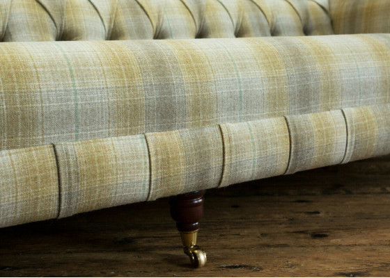 Chesterfield polstermēbeles Ar tekstila dizainu, 4-vietīga mīkstā sofa, luksusa dizaina dīvāns