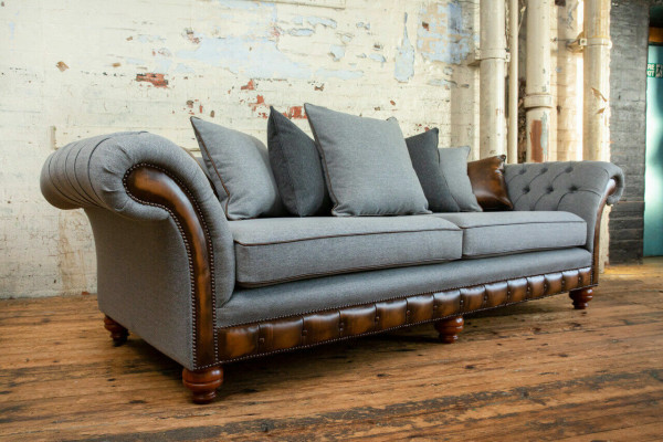 Klasiskā Chesterfield dizaina dīvāns 4 sēdvietu dīvāns Polster Luxus tekstila dīvāns
