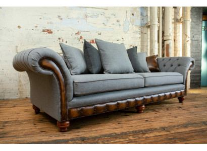 Klasiskā Chesterfield dizaina dīvāns 4 sēdvietu dīvāns Polster Luxus tekstila dīvāns