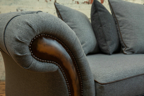Klasiskā Chesterfield dizaina dīvāns 4 sēdvietu dīvāns Polster Luxus tekstila dīvāns