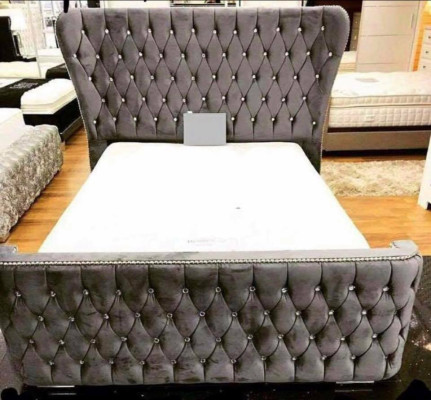 Chesterfield tekstila gultas istabas gultas divguļamais ar polsteri 140/160/180/200 cm.
