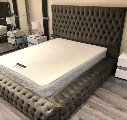 Chesterfield gultas guļamistabai gulta tekstils 180x200cm samts lielas viesnīcas gultas jaunas