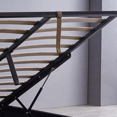 Melns Česterfīlda gultas polsteris Luksusa miegamo istabu dekora dizaina gultas no ādas