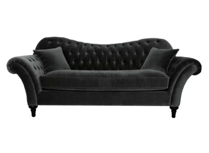 Dīvāns Polster Sofa Sofas Chesterfield Melns Trīsvietīgs Audums Dzīvojamā Istaba Jauns
