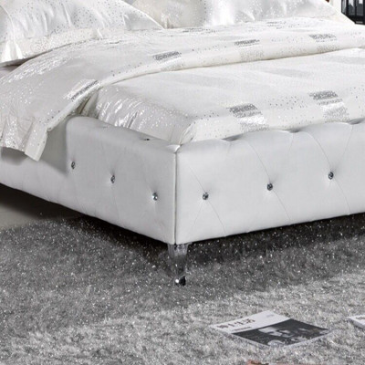 Chesterfield dizainera gultas guļamistabā ar ādas un auduma apdari 140/160/180/200 cm.