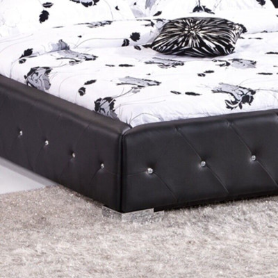 Chesterfield Lielgabalu gulta XXL Galvasgalds Gultas Polster Hotela Samts Melns Audums Austiņas
