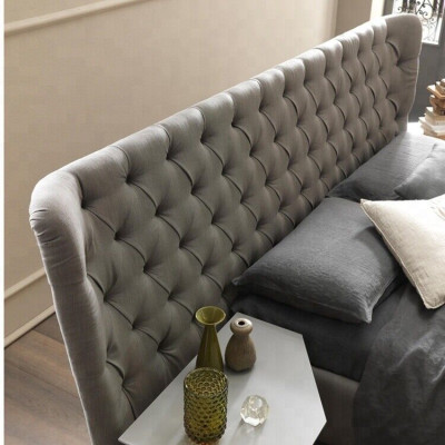 Liela Chesterfield luksusa divvietīga gulta, dizainera guļamistabas mēbeles