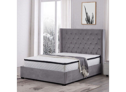 Gulta Chesterfield polsterbed pusaudze luksusa guļamistaba dizains gultas audumi āda jauna