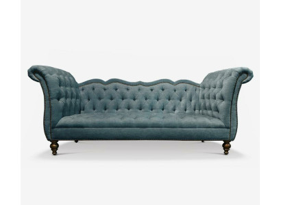 Angļu luksusa dīvāns Chesterfield krāsains auduma dīvāns zils zaļš dīvāni
