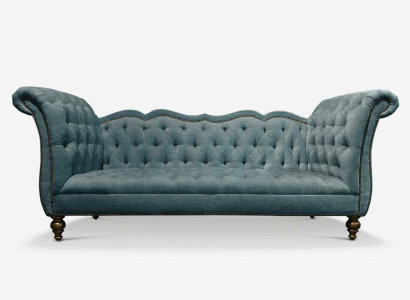 Angļu luksusa dīvāns Chesterfield krāsains auduma dīvāns zils zaļš dīvāni
