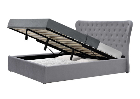 Pelēks Chesterfield divguļamais gultas Luxus gultas dizainera guļamistabas gulta