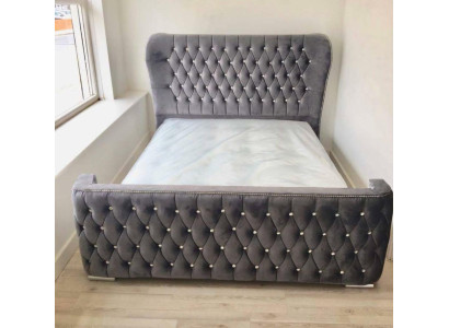 Chesterfield viesnīca Dubultu āda gulta guļamistaba polster ļoti ievērojamas gultas 160x200cm.