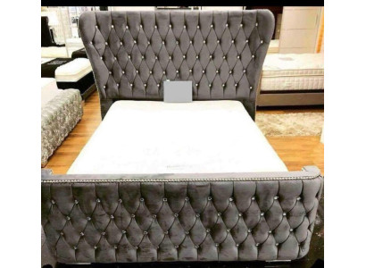 Chesterfield viesnīcas divguļamais ādas gulta guļamistabā polsterētā luksusa gultas 200x200