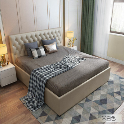 Chesterfield dizainera gulta guļamistabai mākslīgā ādas pārklājs 140/160/180/200 cm