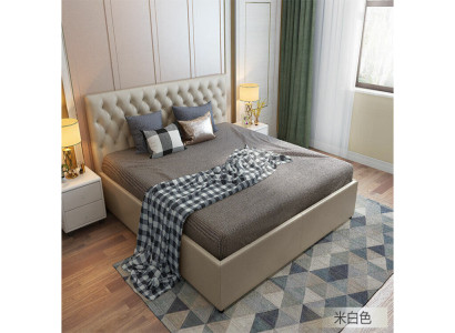 Chesterfield dizainera gulta guļamistabai mākslīgā ādas pārklājs 140/160/180/200 cm