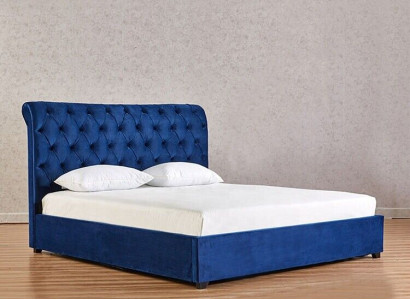 Zilais Chesterfield divguļamais gulta guļamistabas luksusa mēbeles polsterēti gultu.