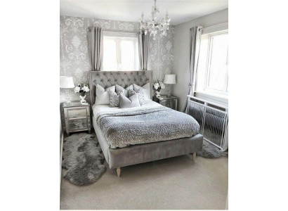 Chesterfield gulta dizains guļamistabā Angļu gultas 140x200cm tekstila apšuvums