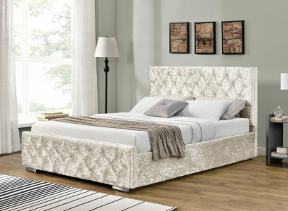 Baltais tekstila Chesterfield gulta guļamistabā Divstāvu gultas Modernais gultas.