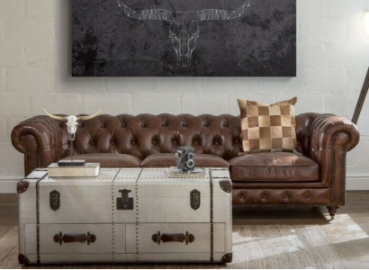 Angļu Chesterfield dīvāns ādas dīvāns Dīvāni Tresēji Brūns riteņi