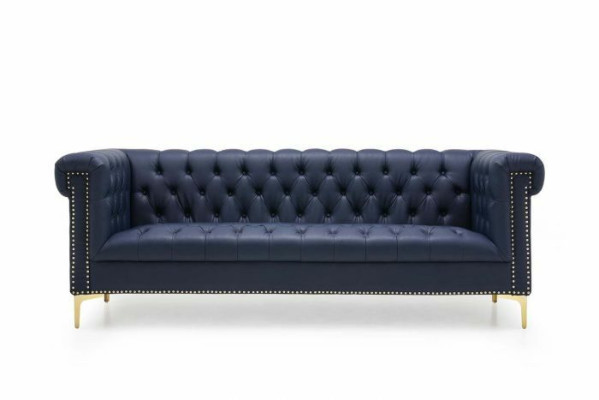 Angļu stila mēbeles Chesterfield trīsvietīgā roze zila dīvāns Turku 3-vietīgais zils dīvāns