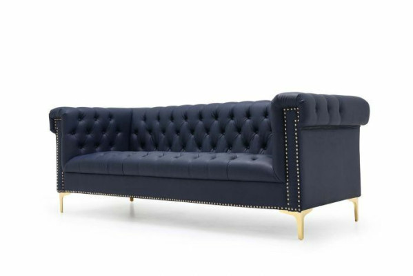 Angļu stila mēbeles Chesterfield trīsvietīgā roze zila dīvāns Turku 3-vietīgais zils dīvāns