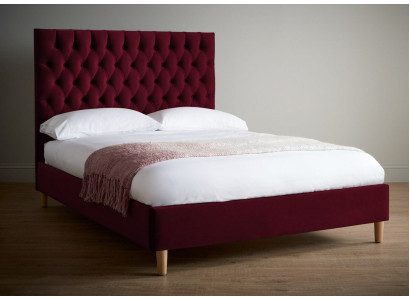 Sarkanā Chesterfield gulta Gulta ar polsteri Divguļamais gultas paklājs Lielgabals XXL dizaina luksusa gulta