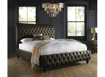 Chesterfield tekstila gultas guļamistabai ar diviem polsteriem 140/160/180/200 cm platums