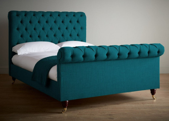 Tirkīza Chesterfield divguļamā gulta dizaina guļamistabas polsterisēdekļi