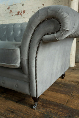 Chesterfield 4 sēdvietu mīkstais dīvāns Moderna stila ādas auduma dīvāns Tekstils