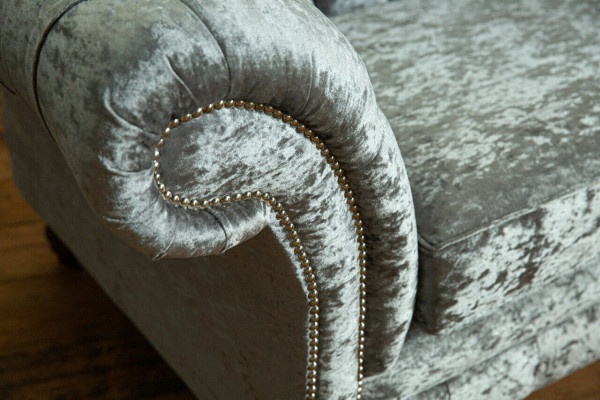 Chesterfield Pelēks Dīvāns četrām personām, dizaina 4-vietīgs dīvāns