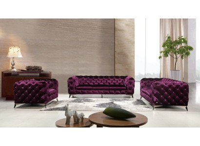 XXL Lielā sofa Chesterfield 3-vietu mīkstais dīvāns Sēdvieta Trijiem auduma materiāls