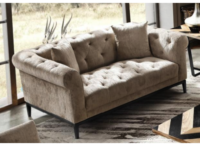 Mājīgais bežganza Chesterfield divvietīgais dzīvojamās istabas dīvāns