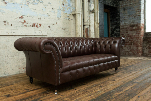 Brūns Chesterfield dīvāns Luksusa dīvāns dizainera mēbele