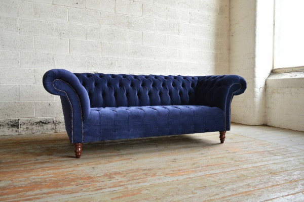 Zils Chesterfield dīvāns dīvāna dizains polster mēbeles dīvāns audumi audums āda
