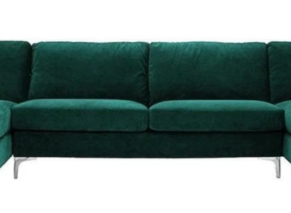 Zaļā U-formas stūra mājokļa sofa stūra dīvāns stūra komplektācija dizains