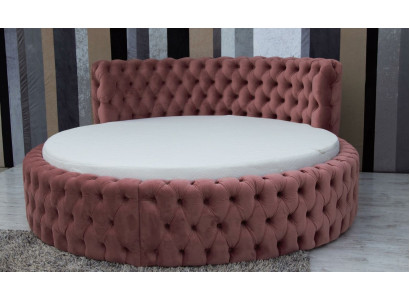 Apļa veida samts gulta Chesterfield luksusa apdare apļa veida gultas tekstilu audums viesnīcai Jauns