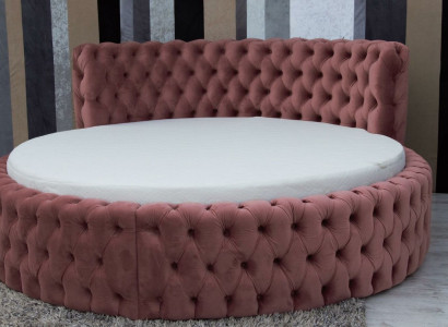 Apļa veida samts gulta Chesterfield luksusa apdare apļa veida gultas tekstilu audums viesnīcai Jauns