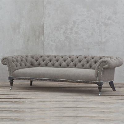Chesterfield dīvāns ar auduma vai ādas pārklājumu, 4-vietīga auduma dīvānu komplekts.